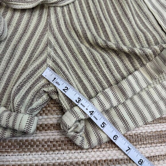 Free People One Harriet Striped Shorts Pockets Relaxed Fit Green Brown Sz Large - Picture 12 of 14